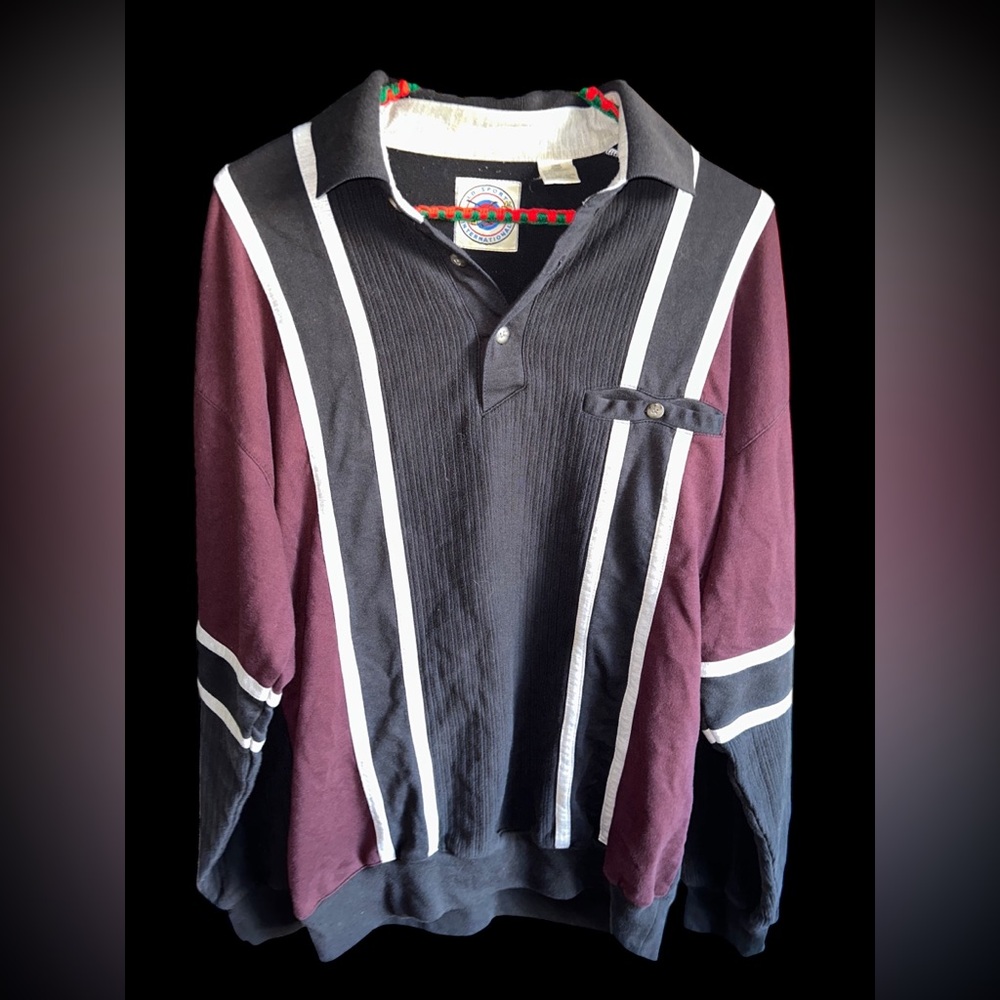 LD. Sport International Vintage Men’s Long Sleeve Polo Shirt